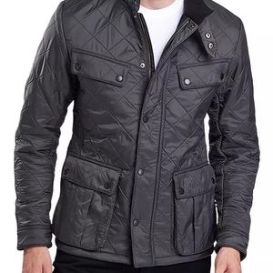 Barbour Men's International Ariel Quilted Jacket in Gray/Charcoal